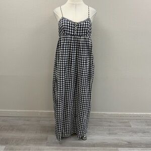 Ralph Lauren Blue & White Gingham Maxi Dress